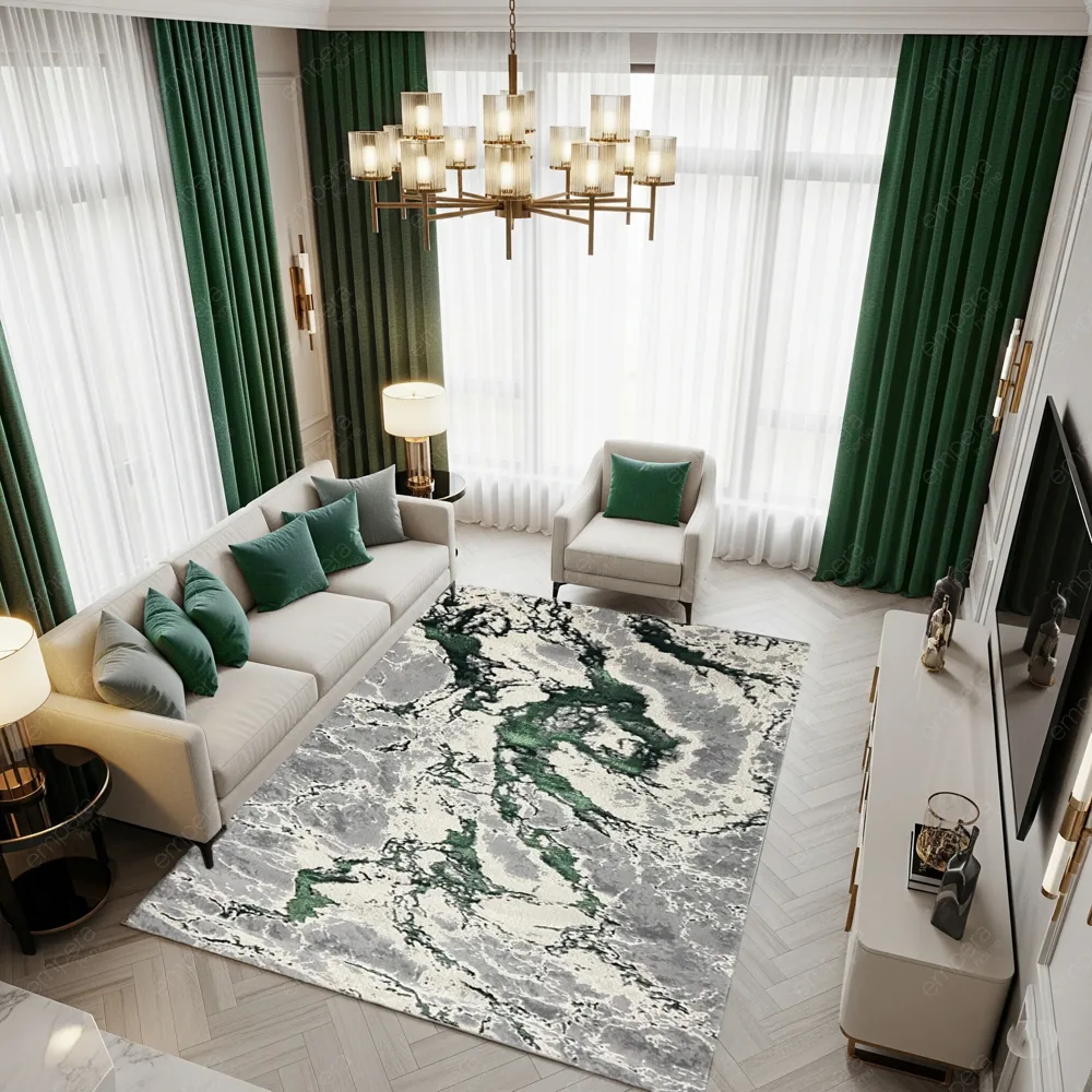 Living elegant cu un covor premium